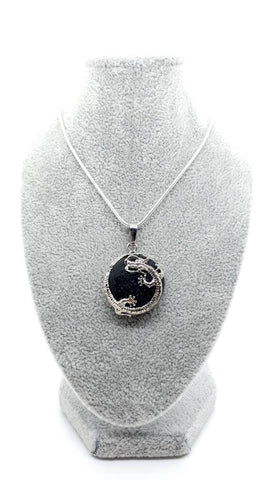 Lava Rock Pendant | Black Lava Necklace | Queebo