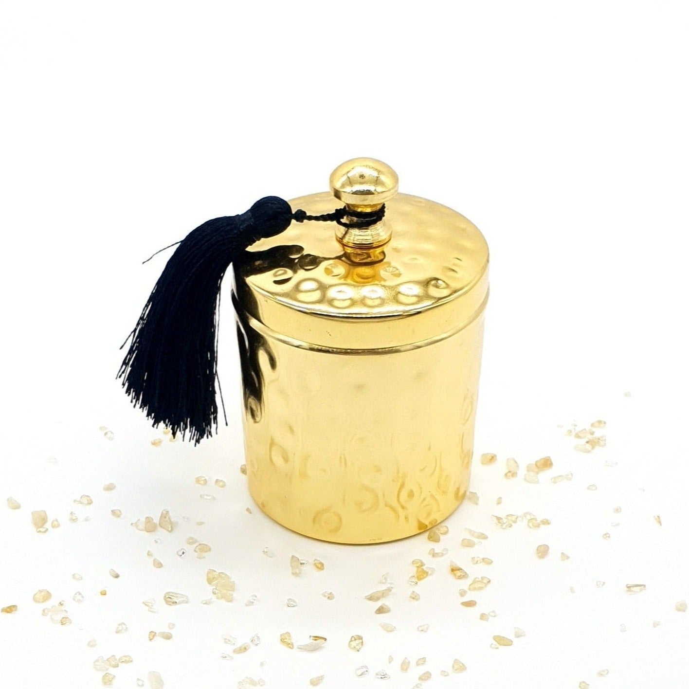 Handmade Luxury Gold Scented Candle In Tin Jar - Salted Caramel