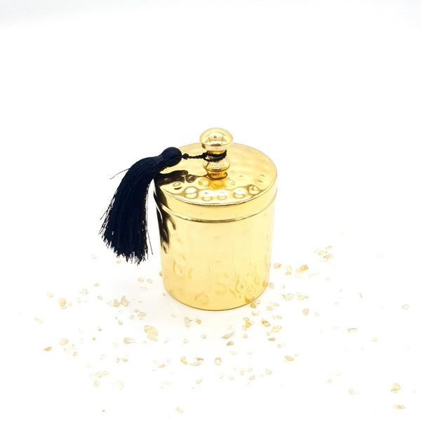 Handmade Luxury Gold Scented Candle In Tin Jar - Salted Caramel