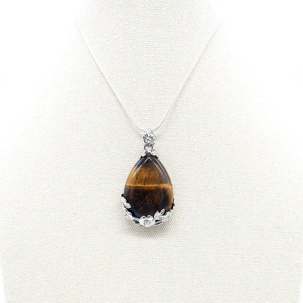 Tiger Eye Crystal Teardrop Pendant