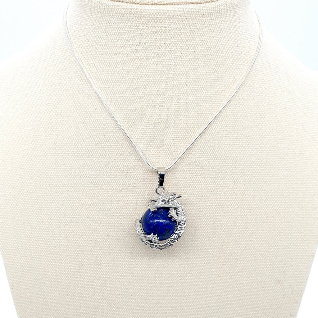 Sterling Silver Lapis Lazuli Framed Marquise Necklace