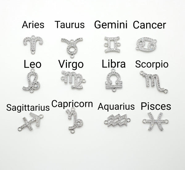 Zodiac Sign Silver Chain Bracelet