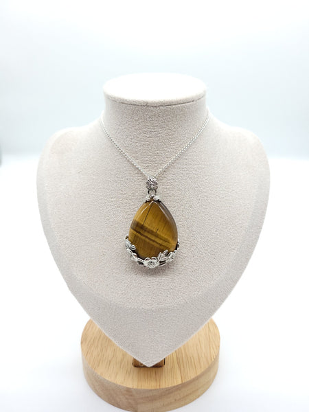 Tiger Eye Crystal Teardrop Pendant