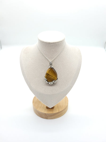 Tiger Eye Crystal Teardrop Pendant
