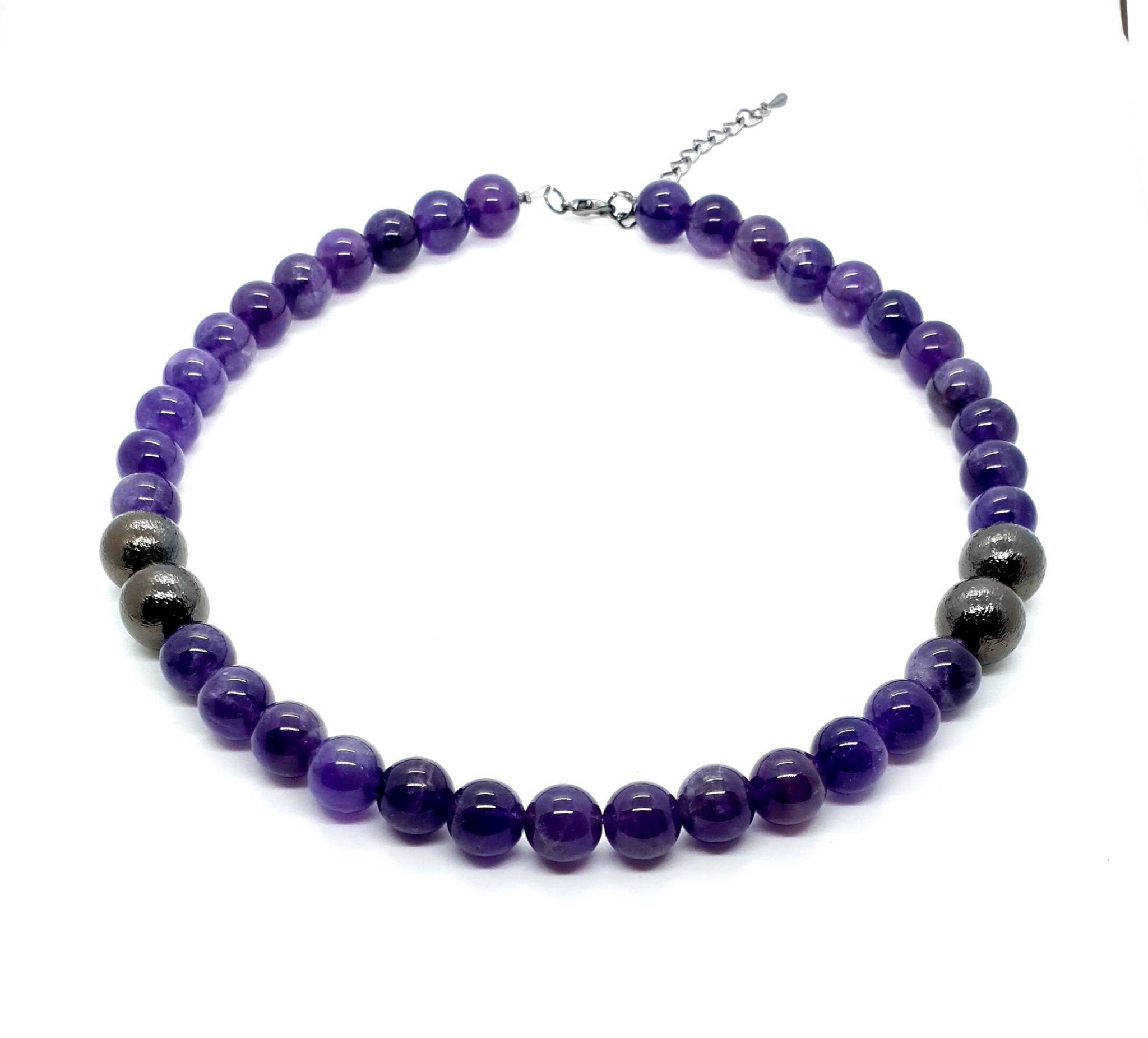 Crystal Beaded Necklace | Brass Beads Necklace | Queebo