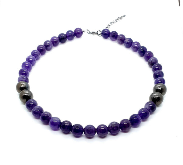 Crystal Beaded Necklace | Brass Beads Necklace | Queebo