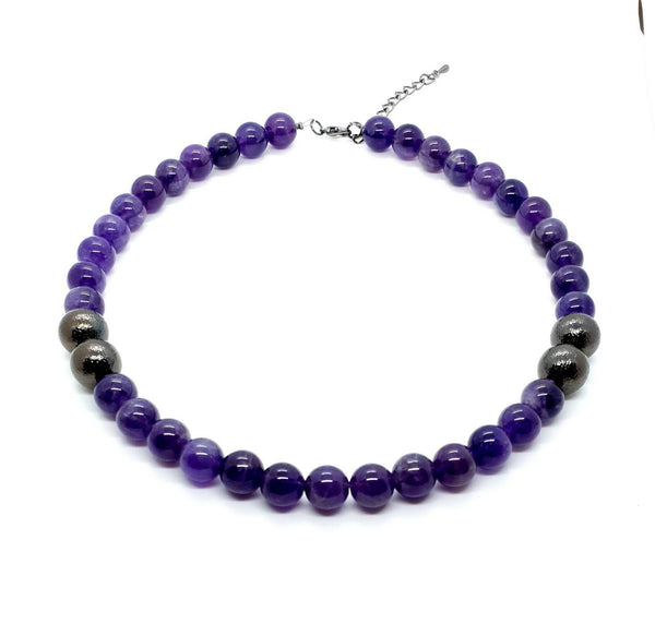 Crystal Beaded Necklace | Brass Beads Necklace | Queebo