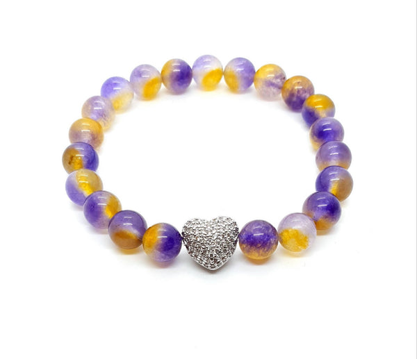 Crystal Heart Bracelet | Silver Heart Bracelet | Queebo