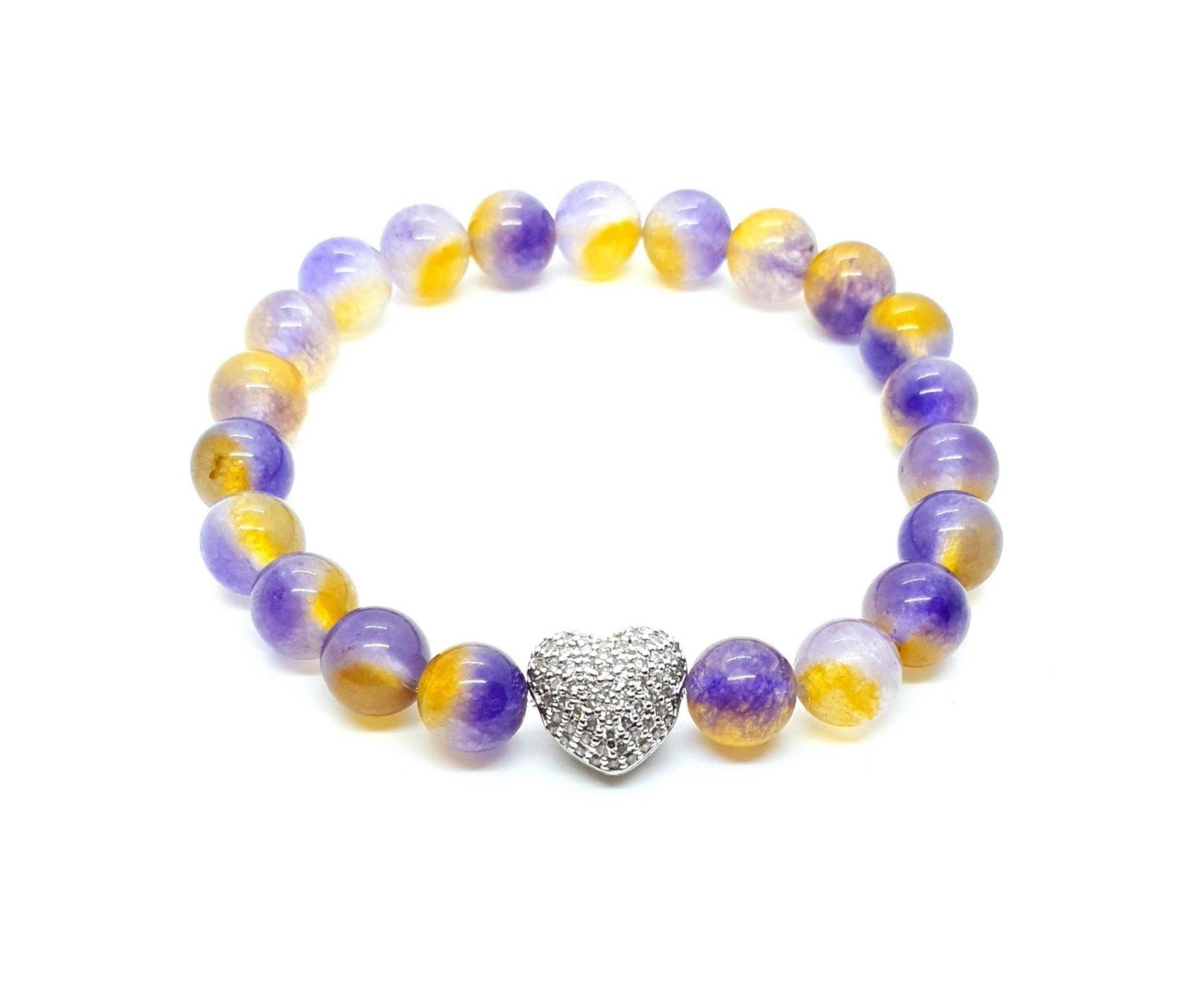 Crystal Heart Bracelet | Silver Heart Bracelet | Queebo
