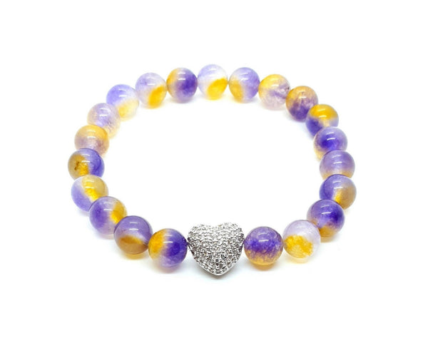 Crystal Heart Bracelet | Silver Heart Bracelet | Queebo