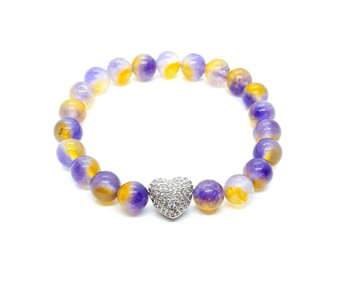 Crystal Heart Bracelet | Silver Heart Bracelet | Queebo