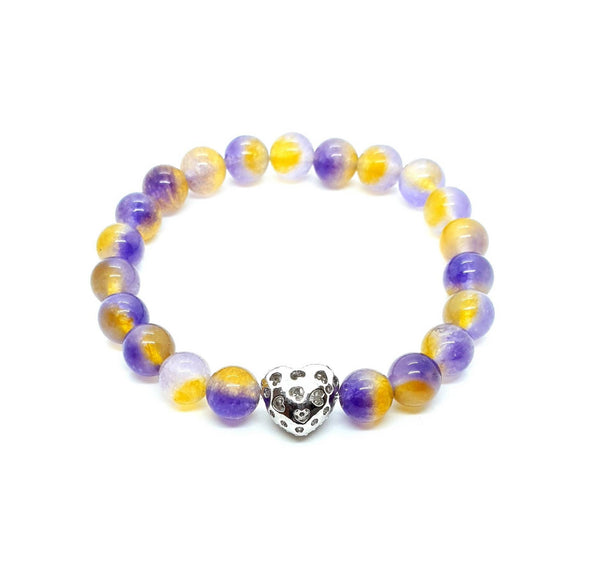 Crystal Heart Bracelet | Silver Heart Bracelet | Queebo