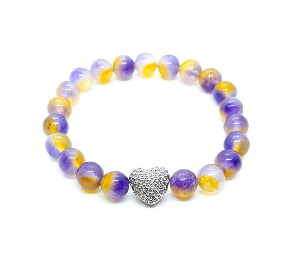 Crystal Heart Bracelet | Silver Heart Bracelet | Queebo