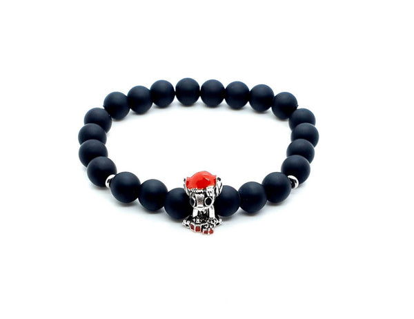 Black Agate Anklet | Crystal Beaded Bracelet | Queebo
