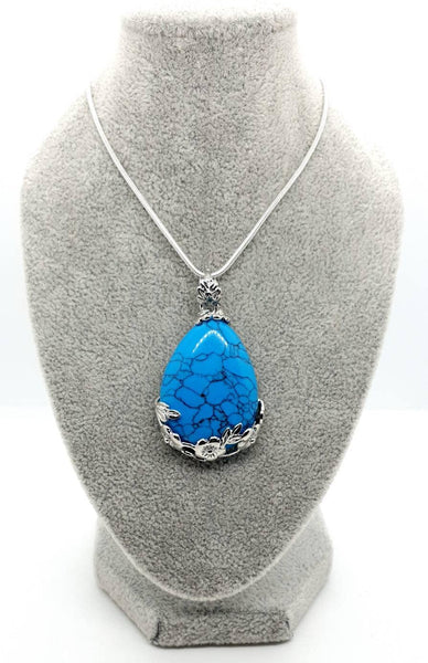 Crystal Teardrop Pendant | Turquoise Teardrop Pendant | Queebo