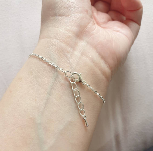 Handmade Silver Chain Bracelet With Yellow Jade and Pyrite Crystal