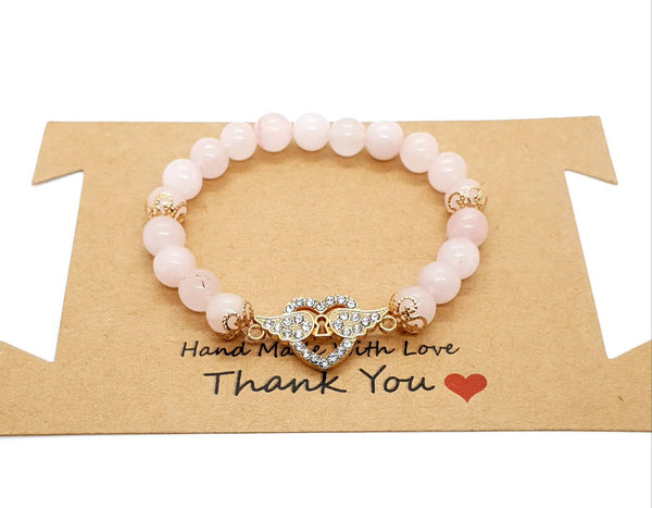 Handmade Rose Quartz Beaded Bracelet Handmade