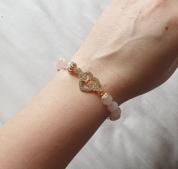 Handmade Rose Quartz Beaded Bracelet Handmade