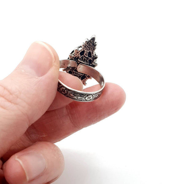 Vintage Silver Ring With Crystal Gemstone