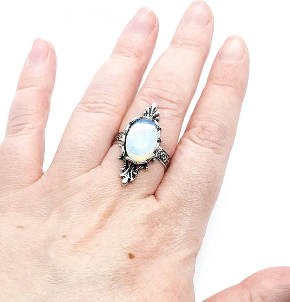 Vintage Silver Ring With Crystal Gemstone