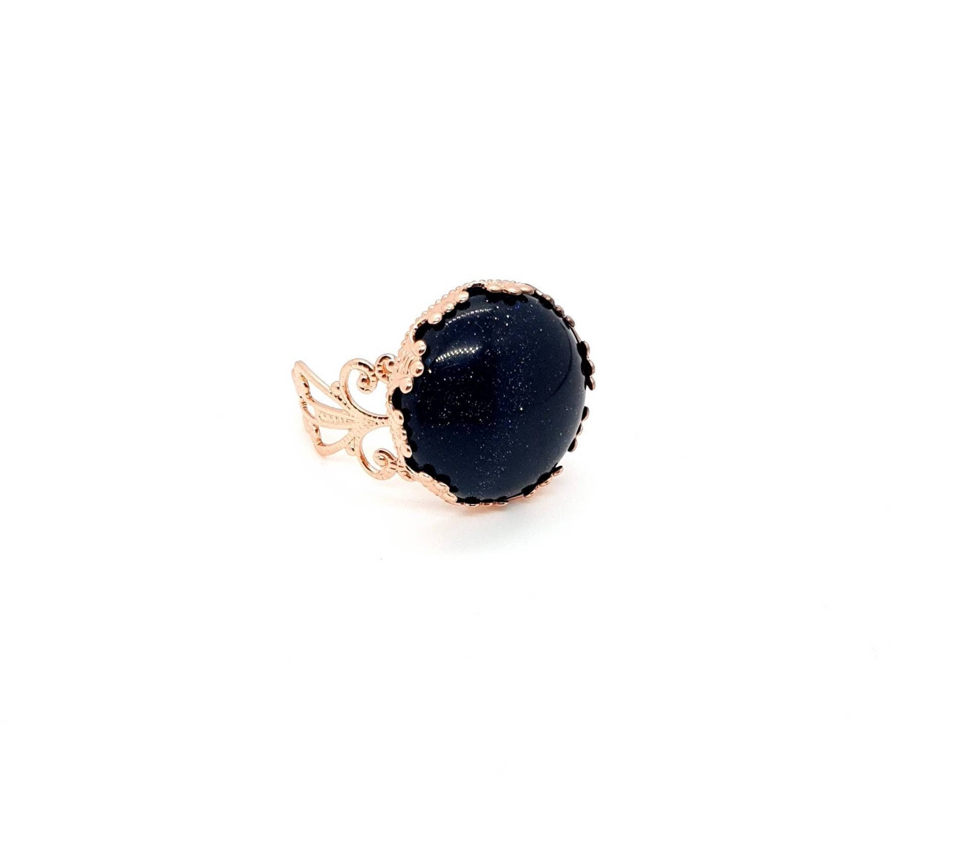 Rose Gold Rings | Agate Crystal Ring | Queebo