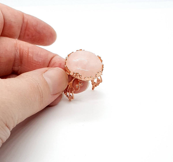 Rose Gold Rings | Agate Crystal Ring | Queebo