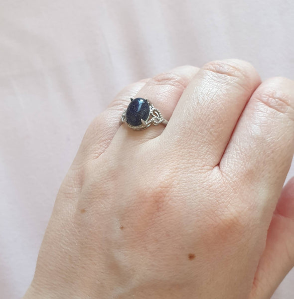 Silver Ring With Heart and Crystal Stone