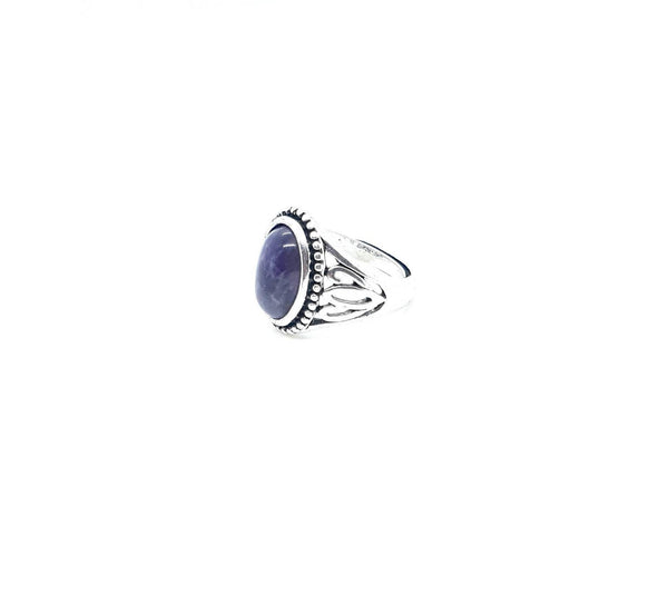 Antique Silver Ring | Crystal Gemstone Ring | Queebo