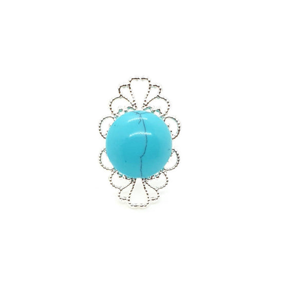 Silver Adjustable Ring With Gemstone Crystal