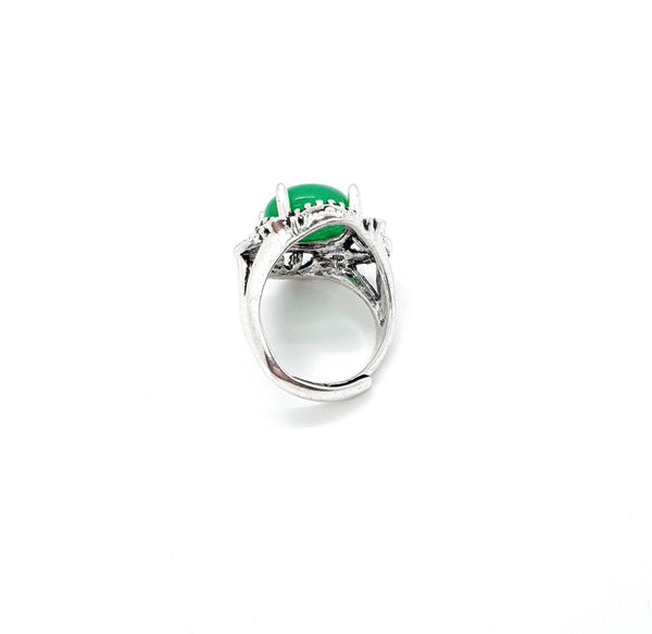 Vintage Silver Ring With Crystal Gemstone