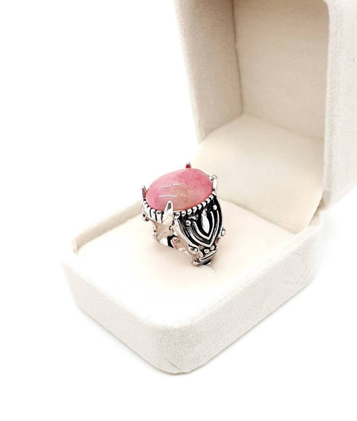 Rose Quartz Ring | Natural Crystal Rings | Queebo