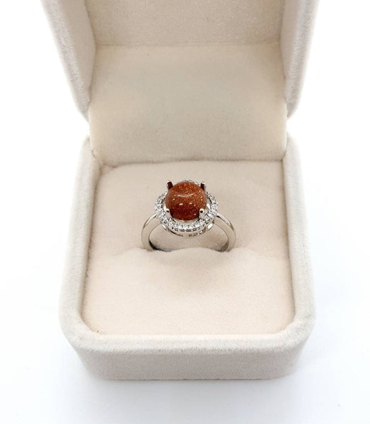 Minimalist Silver Gemstone Ring With Crystal Stone