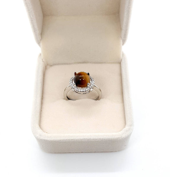 Minimalist Silver Gemstone Ring With Crystal Stone