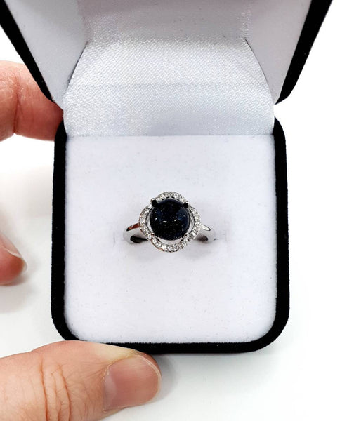 Minimalist Silver Gemstone Ring With Crystal Stone