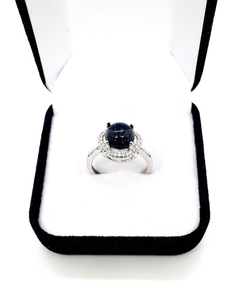 Minimalist Silver Gemstone Ring With Crystal Stone