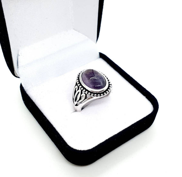Antique Silver Ring | Crystal Gemstone Ring | Queebo