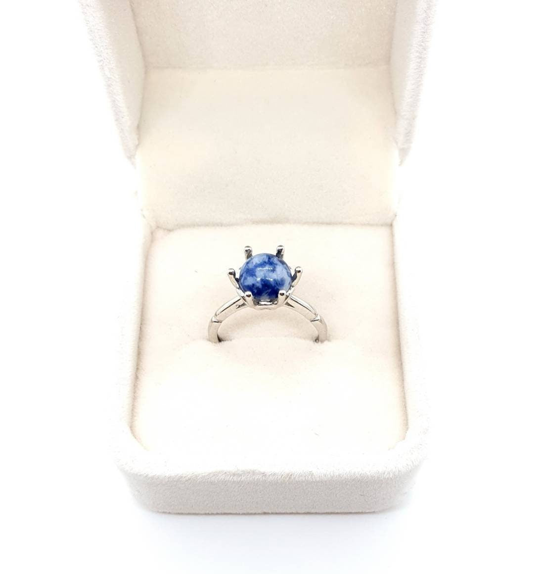 Silver Crystal Ring | Crystal Gemstone Ring | Queebo