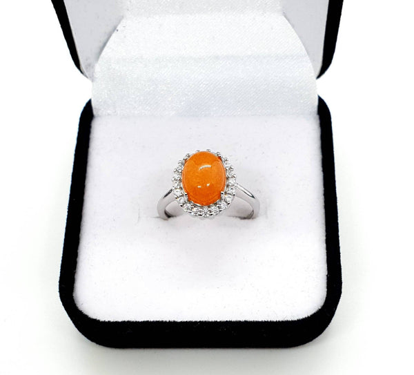 Silver Gemstone Ring With Crystal Stone