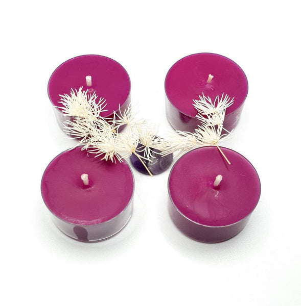 Tea Light Soy Wax Levander Candles Neon Dark Pink - Pack of 4