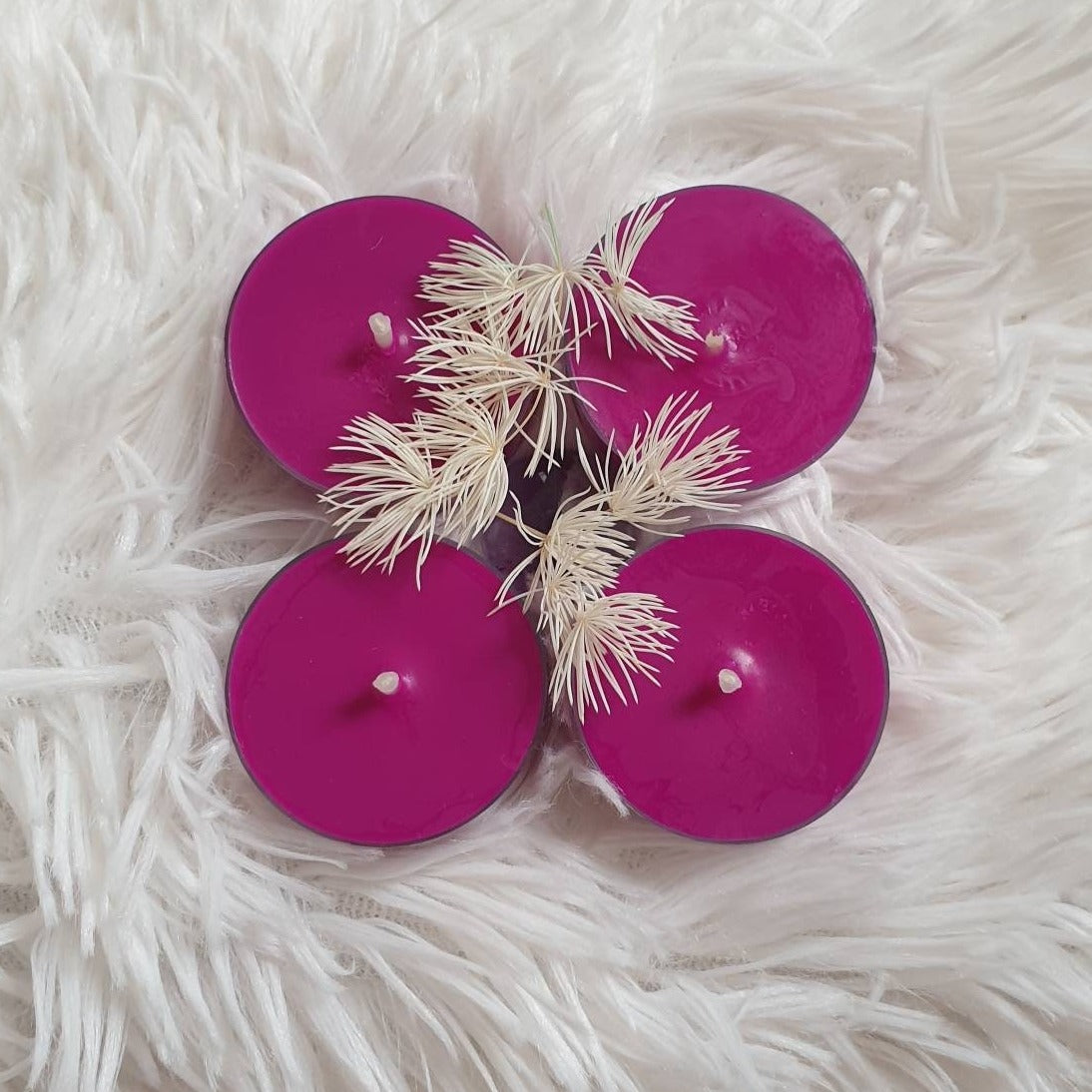 Tea Light Soy Wax Levander Candles Neon Dark Pink - Pack of 4