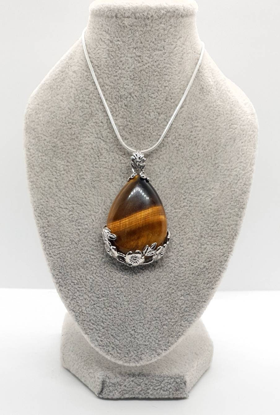 Tiger Eye Crystal Teardrop Pendant
