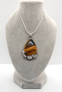 Tiger Eye Crystal Teardrop Pendant