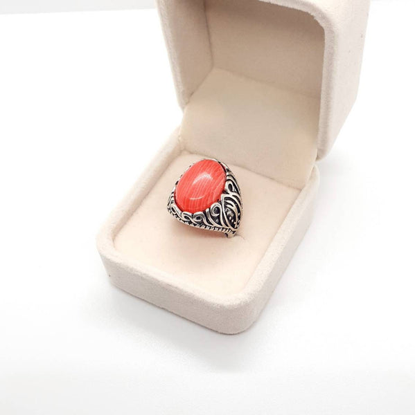 Adjustable Vintage Silver Ring With Crystal Stone