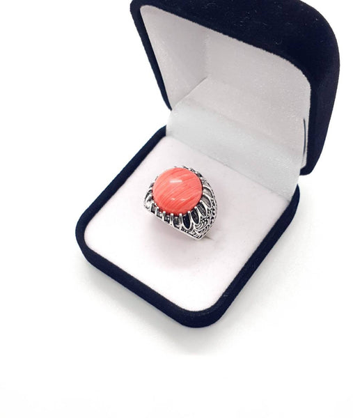 Vintage Antique Silver Crystal Ring With Crystal Gemstone