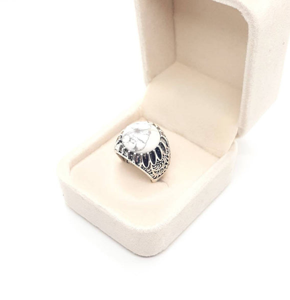 Vintage Antique Silver Crystal Ring With Crystal Gemstone