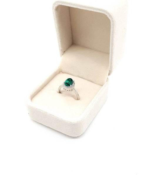 Minimalist Silver Gemstone Ring With Crystal Stone