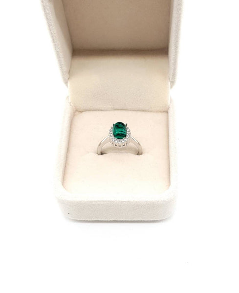 Minimalist Silver Gemstone Ring With Crystal Stone