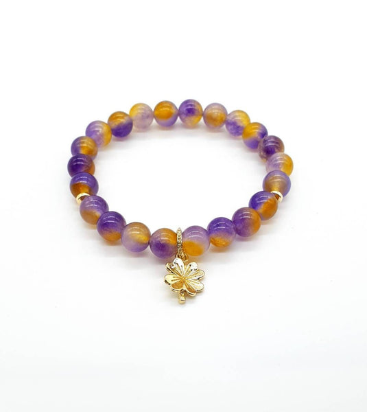 Leaf Clover Bracelet | Crystal Beaded Bracelet | Queebo