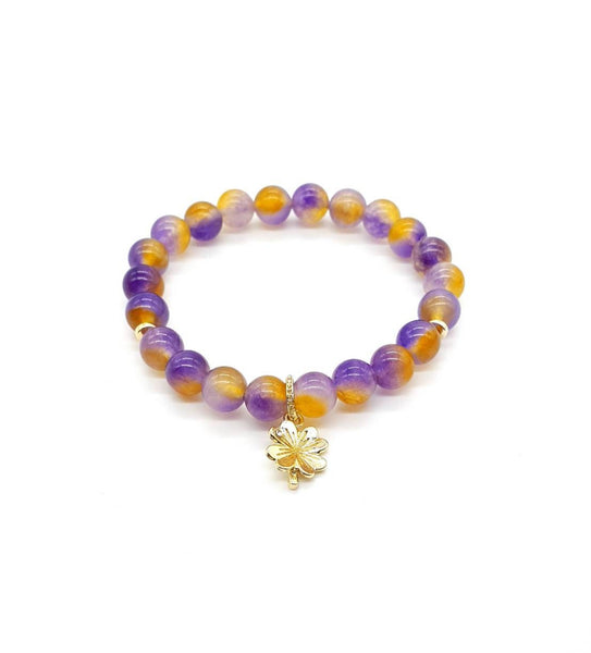 Leaf Clover Bracelet | Crystal Beaded Bracelet | Queebo