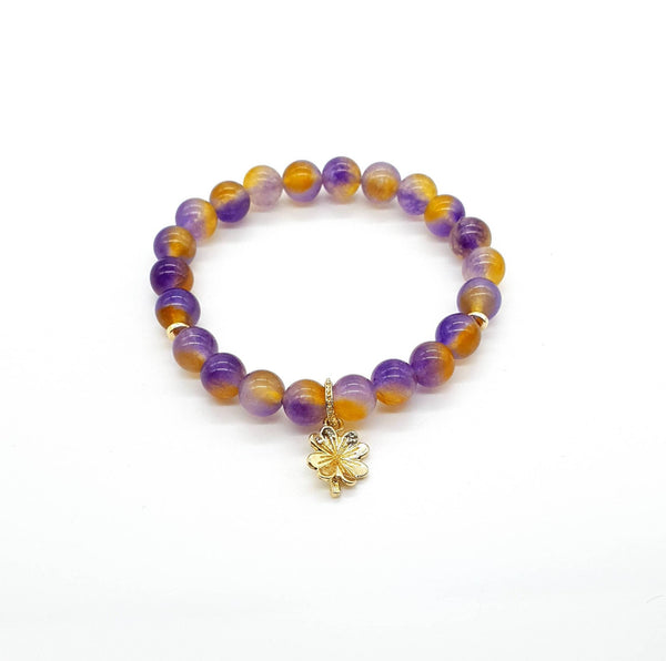 Leaf Clover Bracelet | Crystal Beaded Bracelet | Queebo
